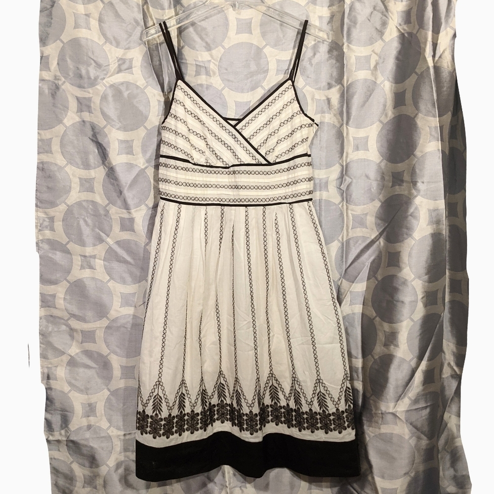 Ann Taylor thin strap v-neck embroidered dress